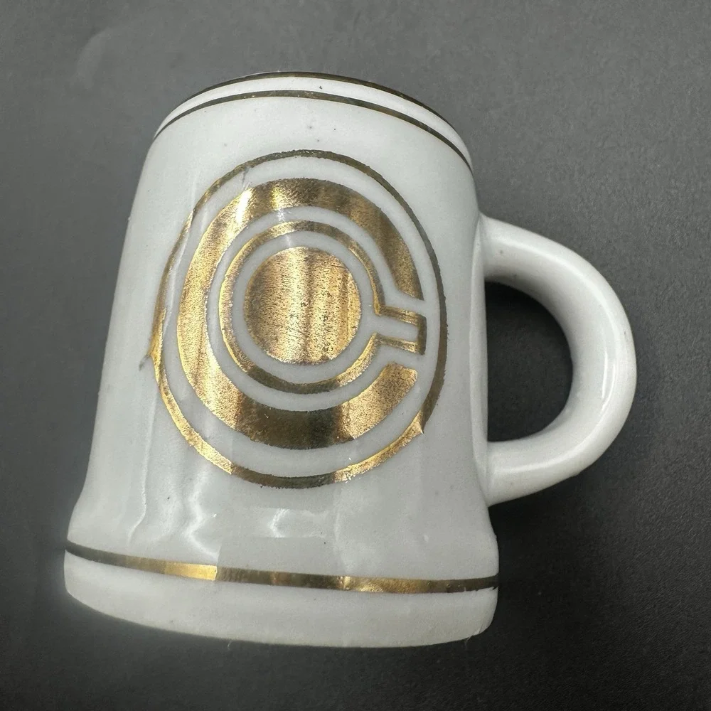 Vintage Canecao Rio Miniature Porcelain Souvenir Beer Stein Gold Leaf Stamped